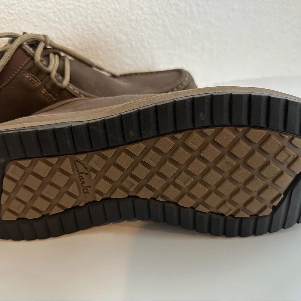 Clarks Brown Boat Shoes with Moc-Toe Stitching - Picture 5 of 5